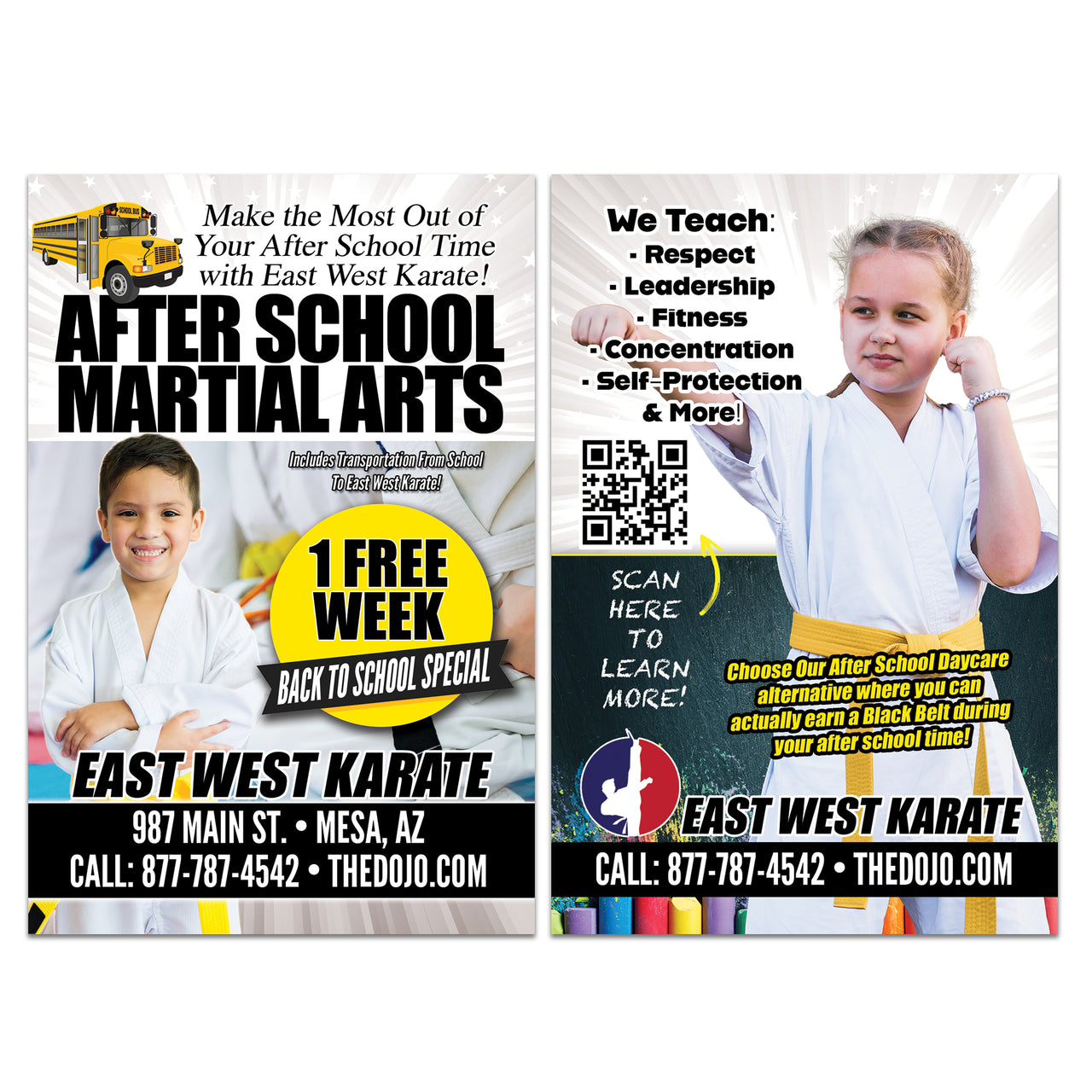 After School Martial Arts Ad Card
