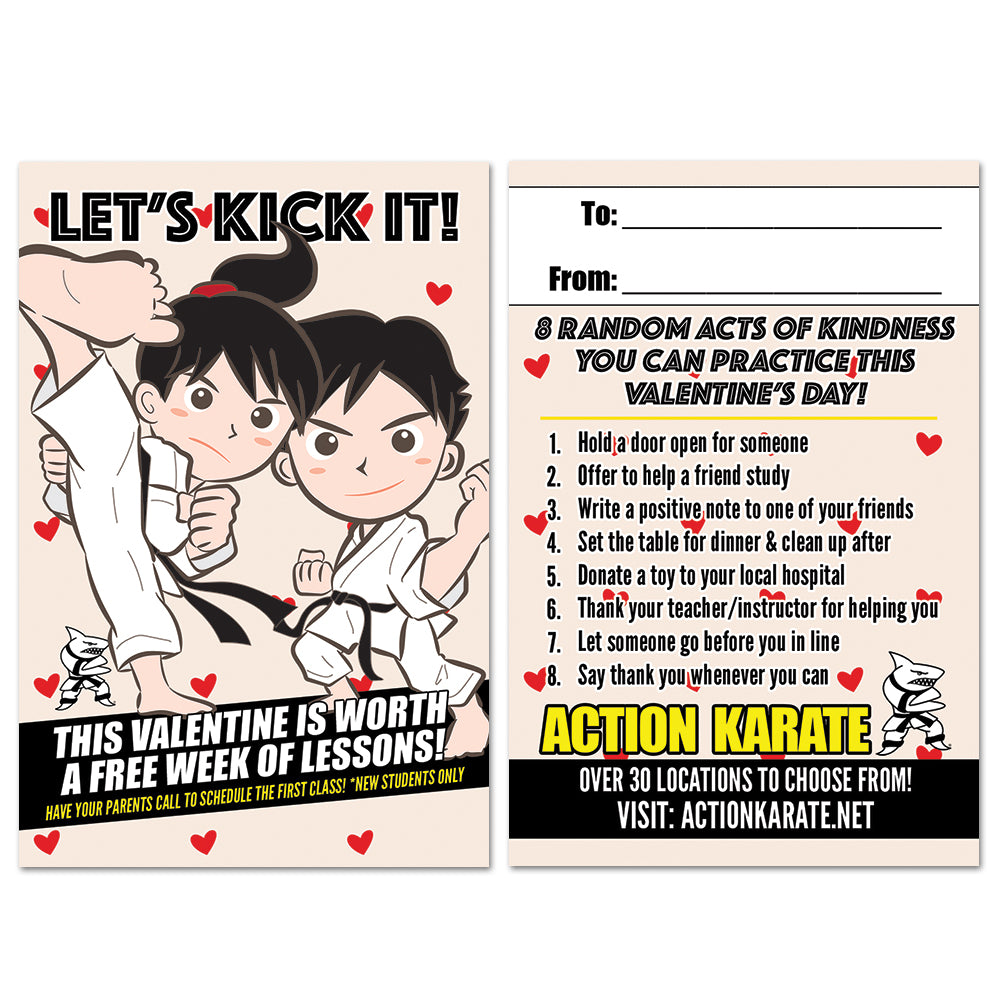 Action Karate Valentine AD Card