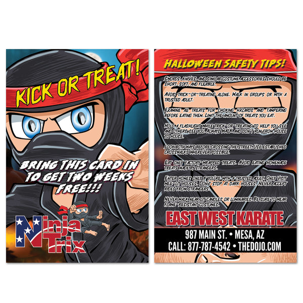 Ninja Trix Halloween Safety Tips AD Card - Get Students