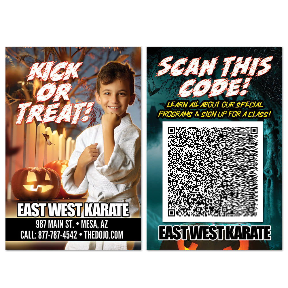Halloween QR Code AD Card - Get Students