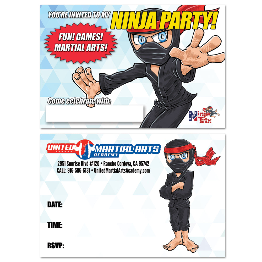 Ninja Trix Birthday Party Invitation - Get Students