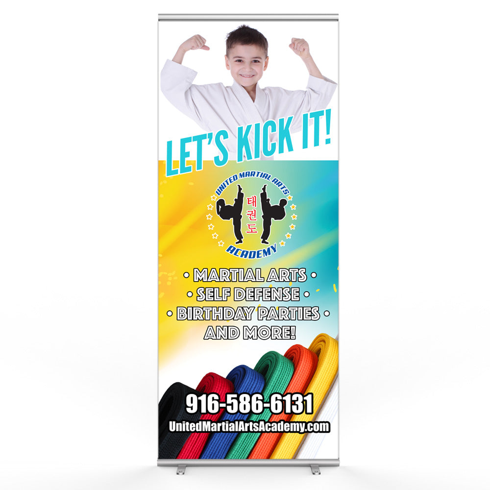 Let's Kick It Pop Up Banner - Get Students