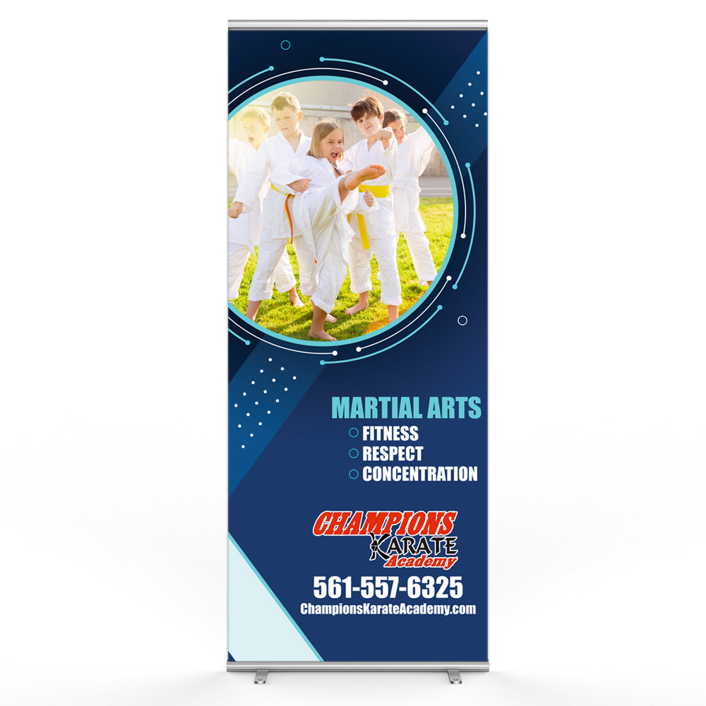 Martial Arts Circle Pop Up Banner - Get Students