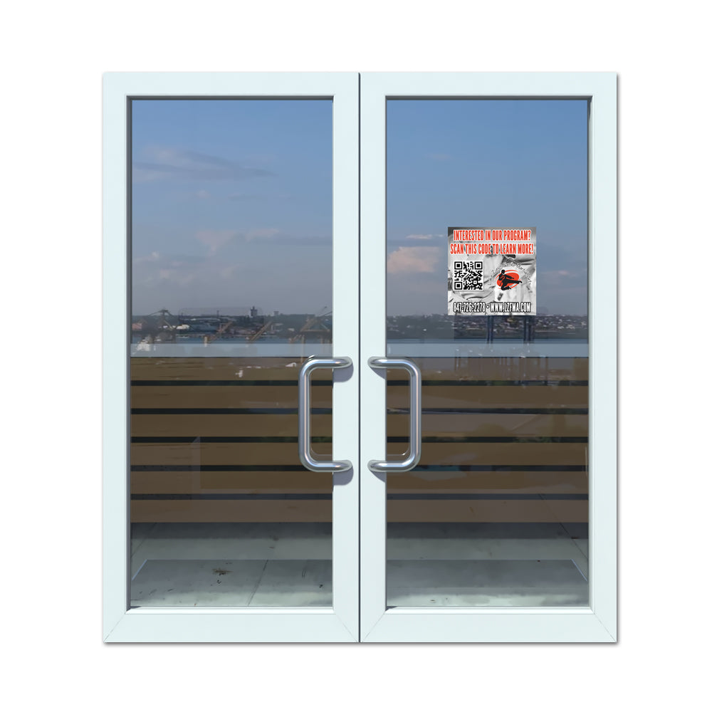 4 Pack of 10x10 QR Code Clings - Get Students