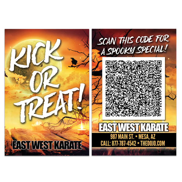 Kick Or Treat QR Code AD Card