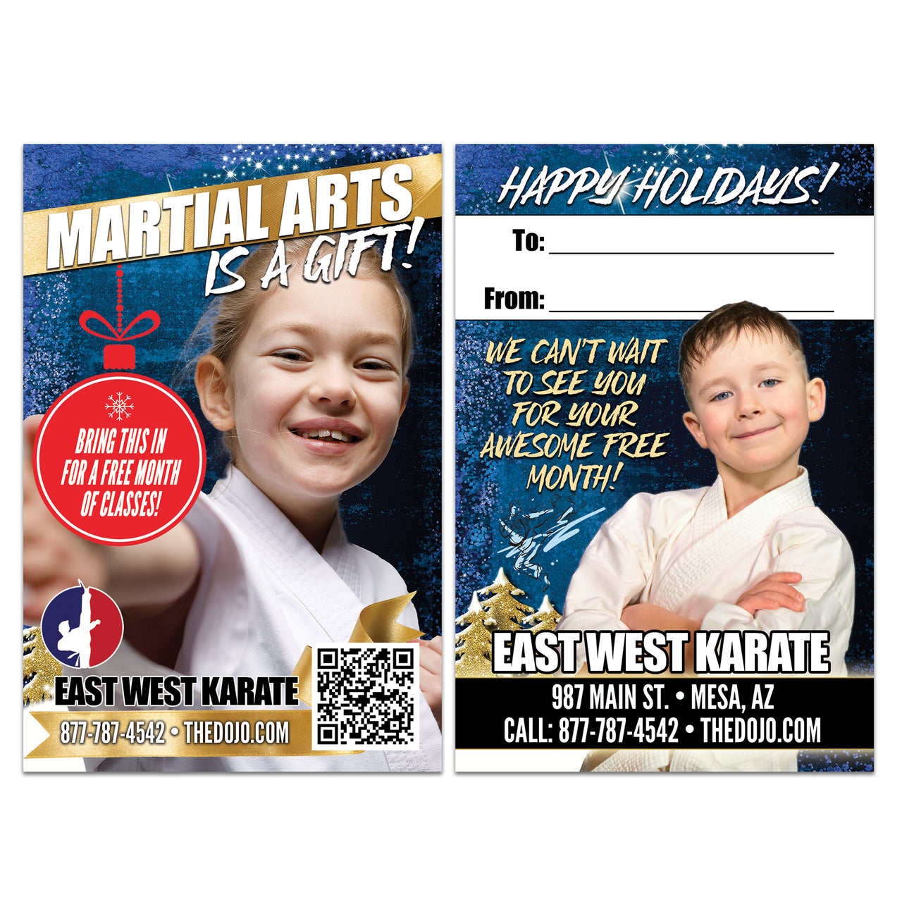 Holiday Martial Arts AD Card