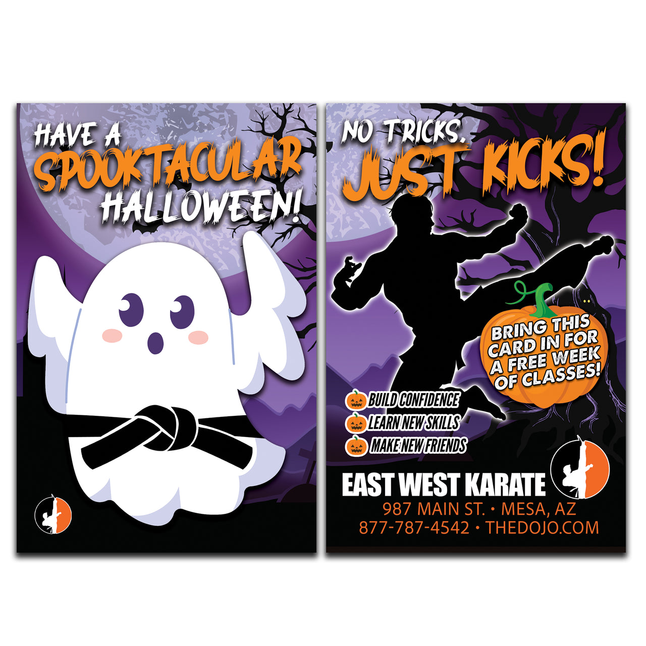 No Tricks Halloween AD Card