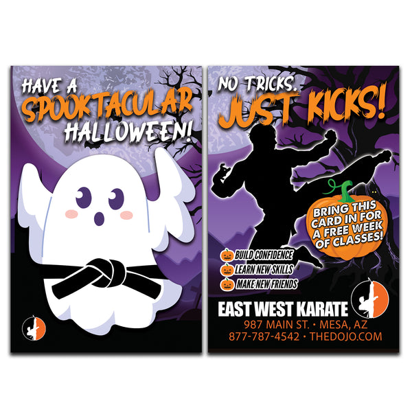 No Tricks Halloween AD Card
