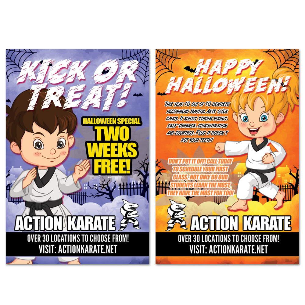 Action Karate Halloween AD Card