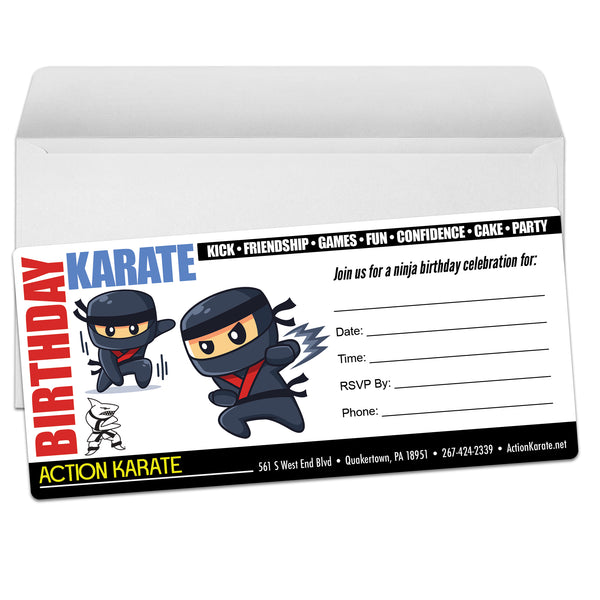 Ninja Birthday Party Invitations - Get Students