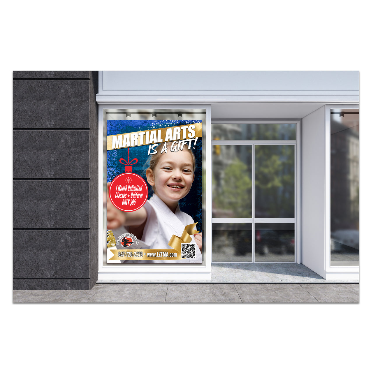 Holiday Martial Arts Window Cling