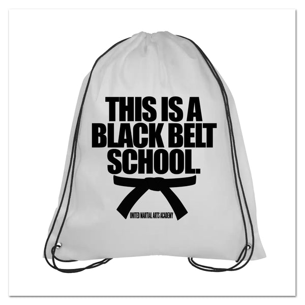 Black Belt School Drawstring Nylon Bags - Get Students