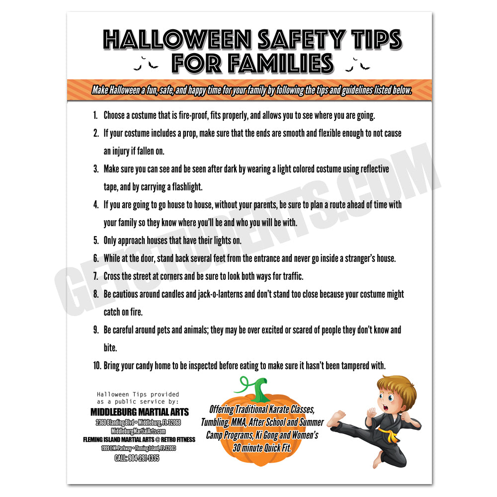 Halloween Safety Tips Flyer - Get Students