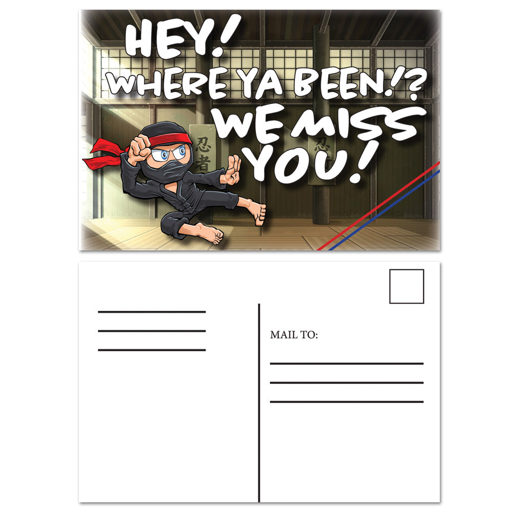 NinjaTrix We Miss You Postcard - Get Students
