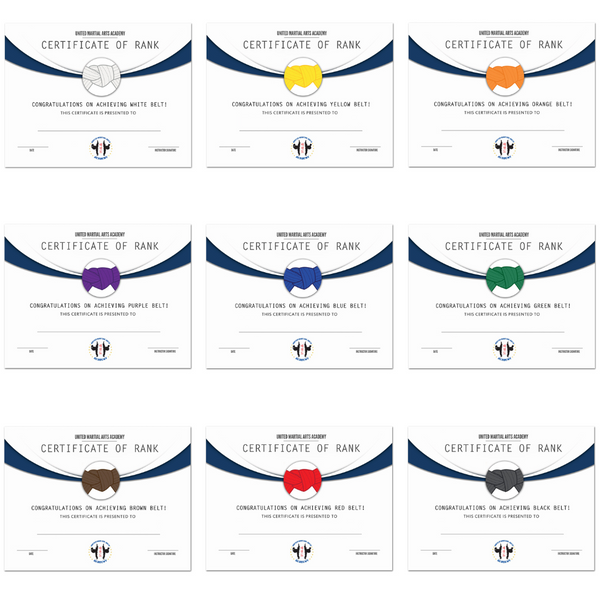 Belt Rank Certificates - Get Students